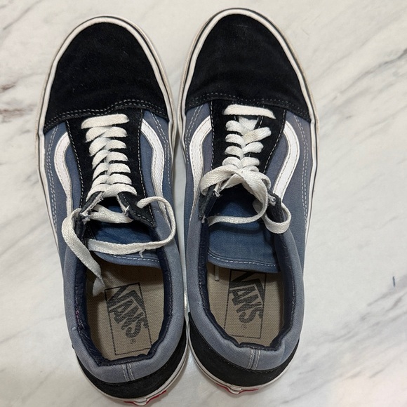 Vans Old Skool Womens 9.5/Mens 8 Blue Black Skate Shoes Low Top Canvas Sneakers - Picture 4 of 7